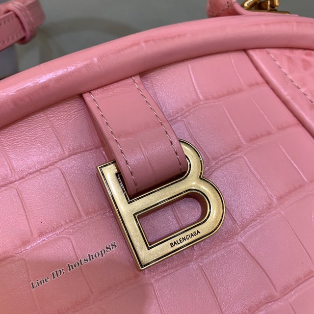 Balenciaga專櫃2022爆款鱷魚紋軟性牛皮手提肩背女包 巴黎世家Editor沙漏餃子包 fyj1162